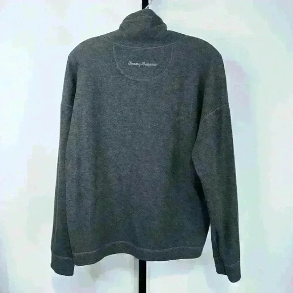 Tommy Bahama On the Flipside Reversible 3/4 Zip Pullover Unisex Grey - Picture 2 of 6
